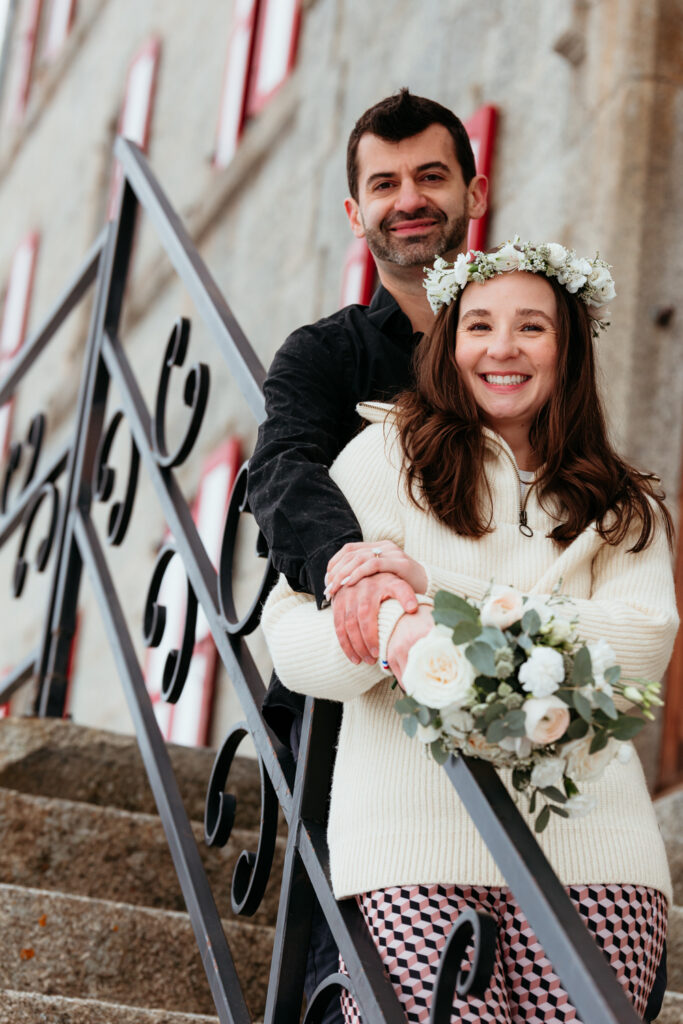Couple elopement ceremony at Mer du Glace