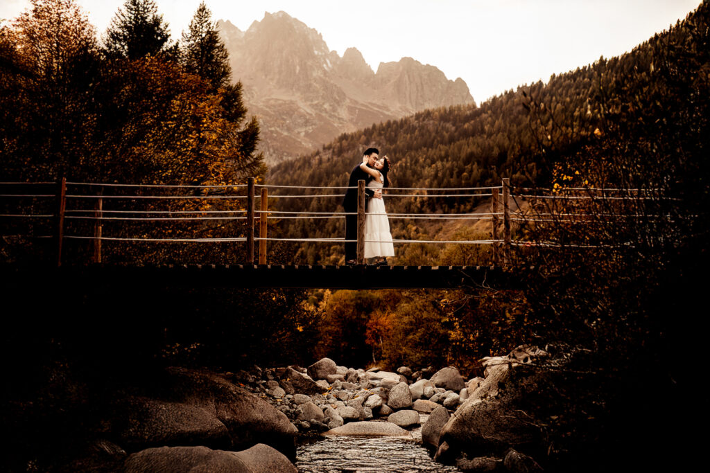 Couple eloping in Europe