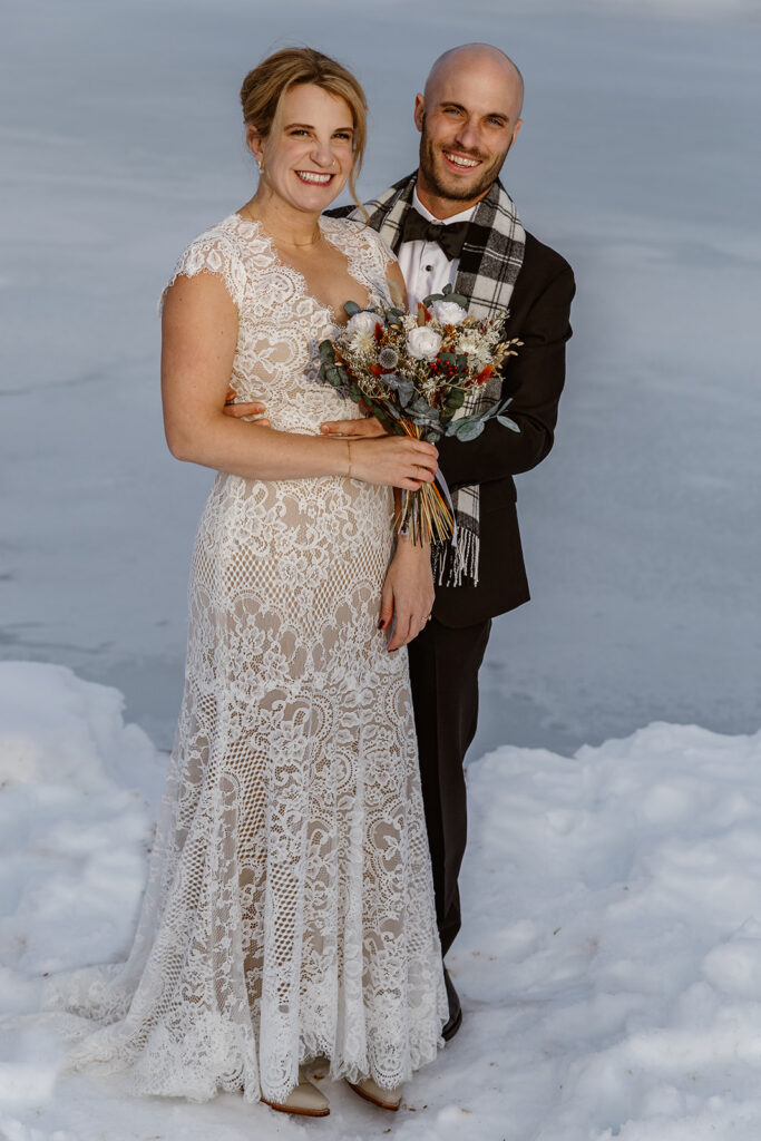 winter wedding mountains