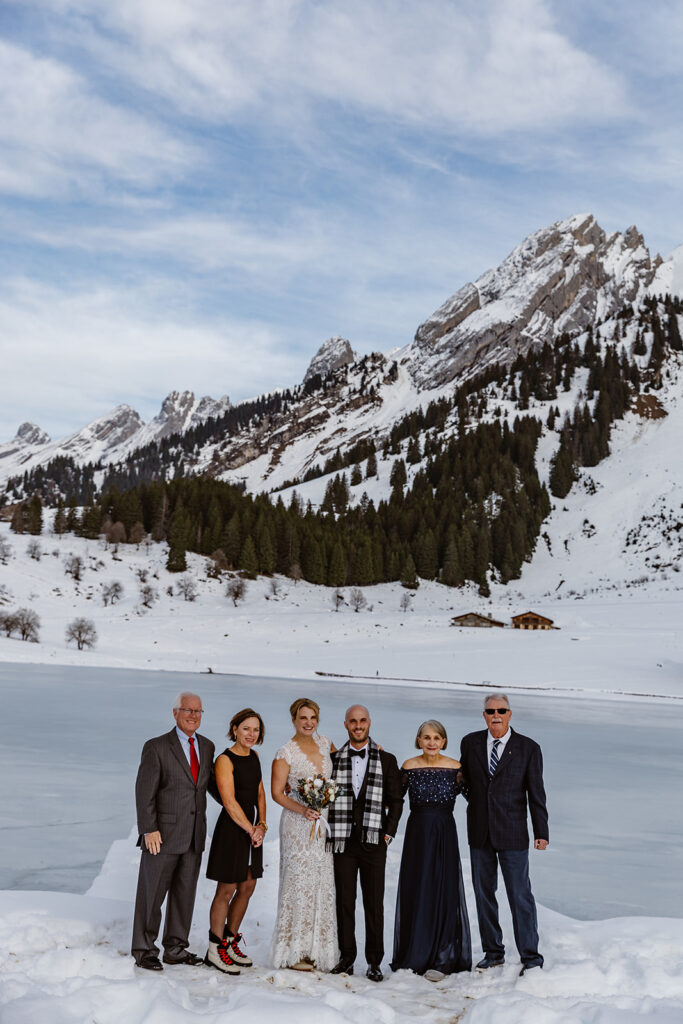 Bride and groom Chamonix mountain elopement