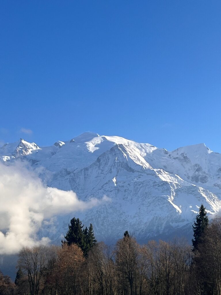 Chamonix Mountains Covered with white snow