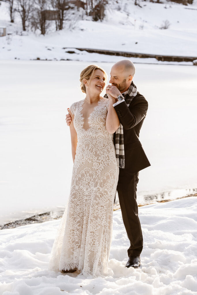 Chamonix alpine bride portrait