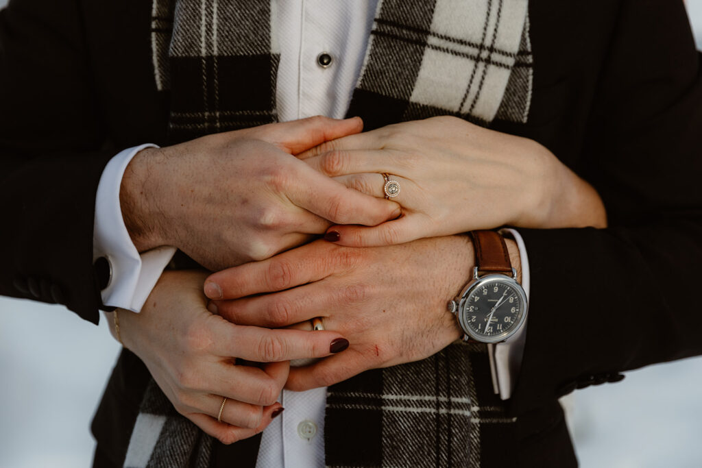 Romantic wedding couple portrait