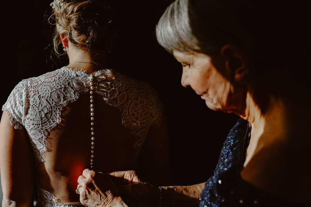 Chamonix winter elopement couple mountain portrait